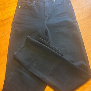 Lands' End Women's Curvy Mid Rise Straight Leg Jeans - Black Size 4